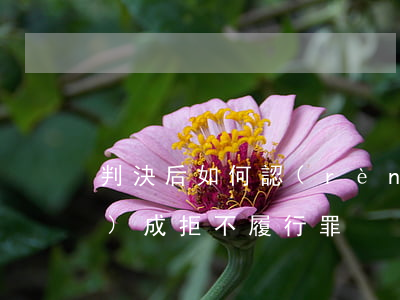 判決后如何認(rèn)定是否構(gòu)成拒不履行罪？